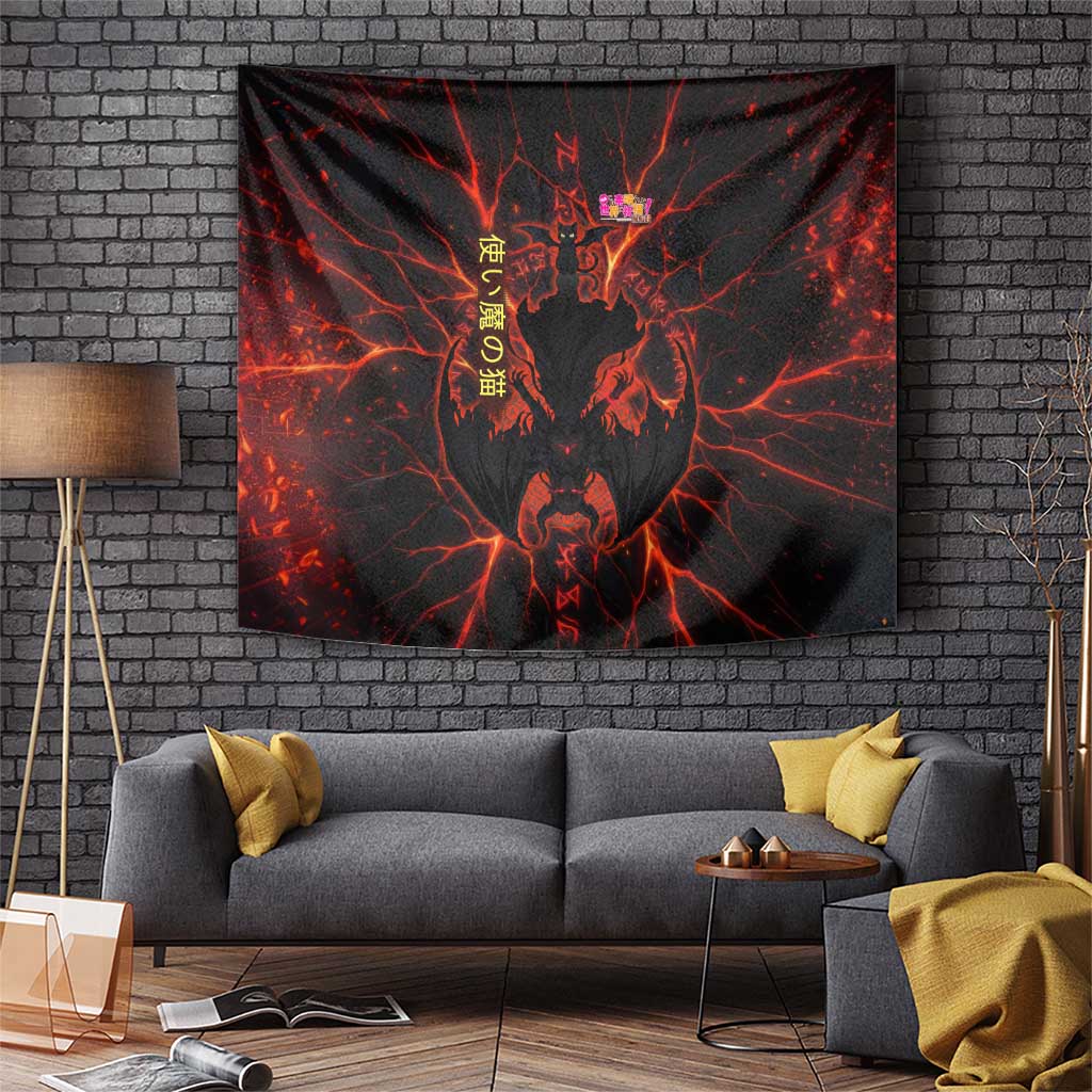 Chomosuke Demon Familiar Tapestry Infernal Rune Flame Art Style