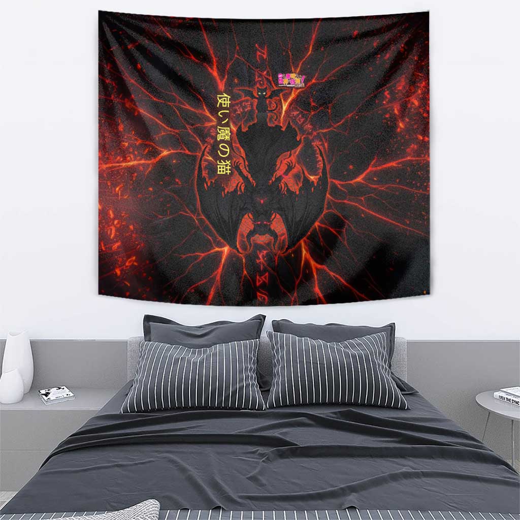 Chomosuke Demon Familiar Tapestry Infernal Rune Flame Art Style