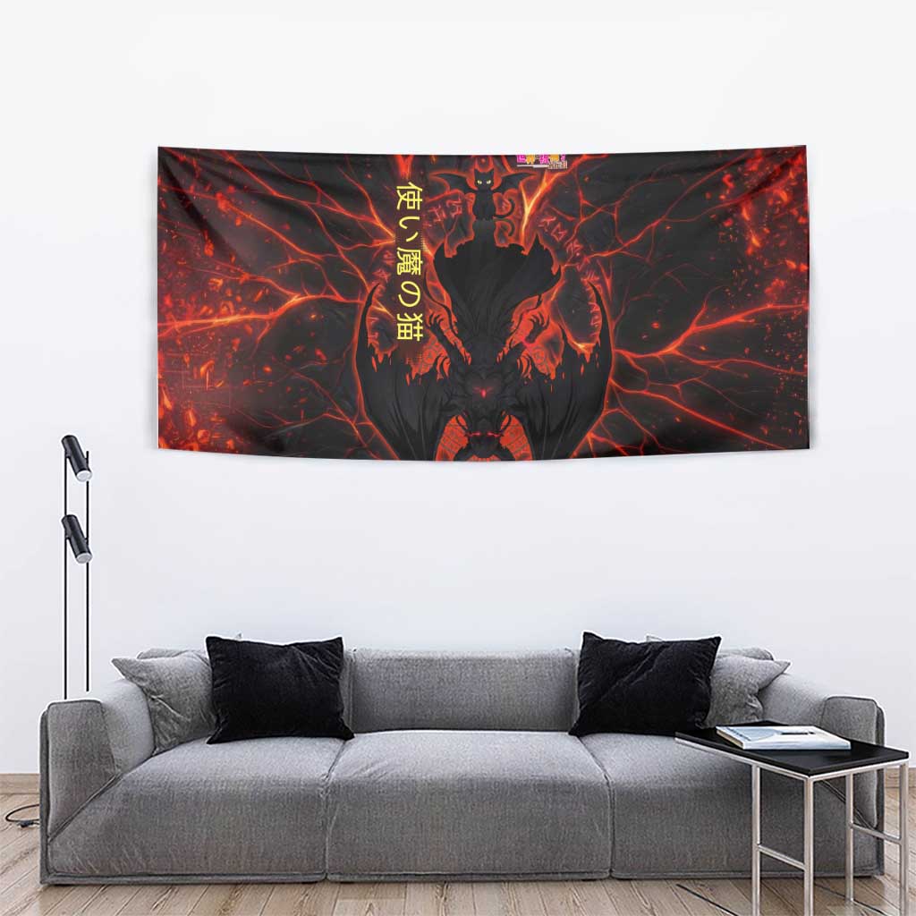 Chomosuke Demon Familiar Tapestry Infernal Rune Flame Art Style