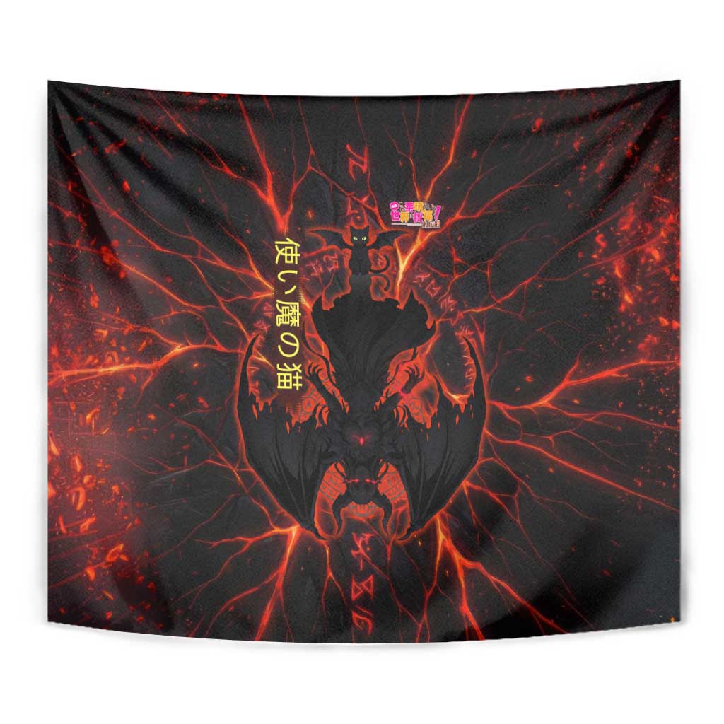 Chomosuke Demon Familiar Tapestry Infernal Rune Flame Art Style