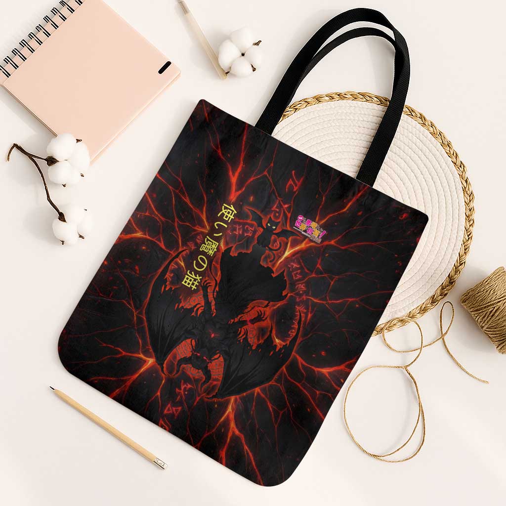 Chomosuke Demon Familiar Tote Bag Infernal Rune Flame Art Style