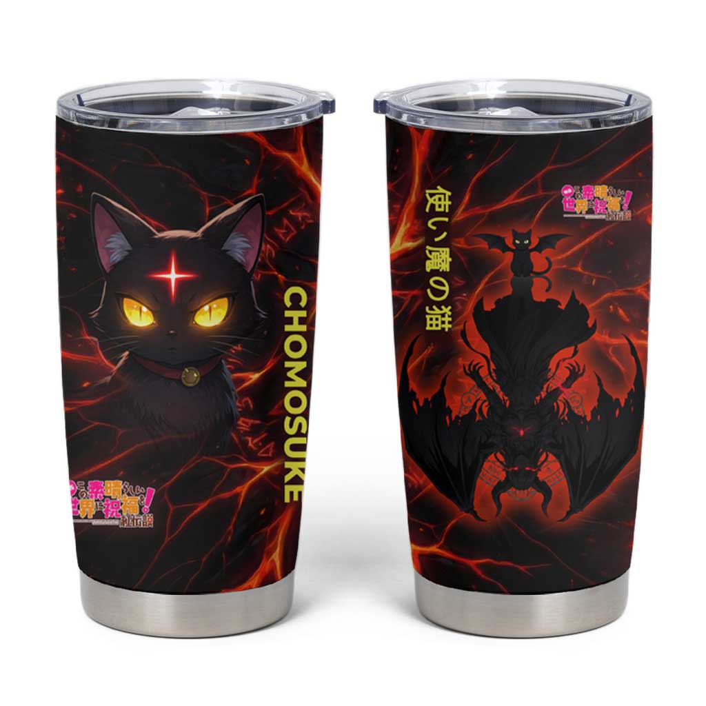 Chomosuke Demon Familiar Tumbler Cup Infernal Rune Flame Art Style