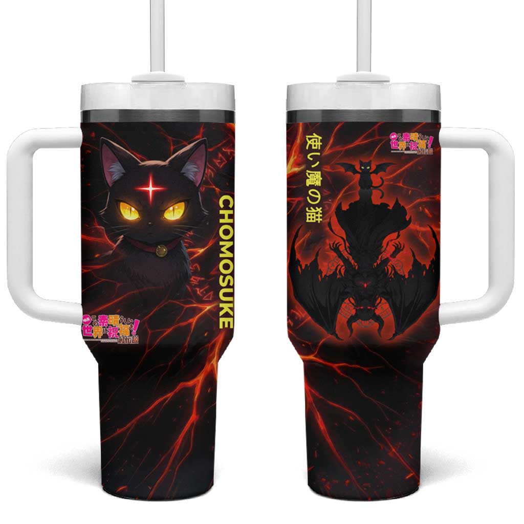 Chomosuke Demon Familiar Tumbler With Handle Infernal Rune Flame Art Style