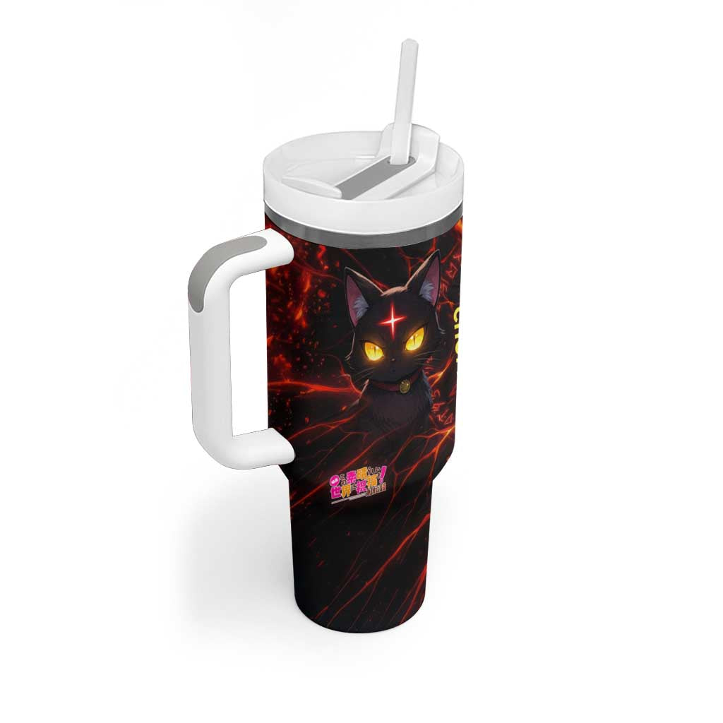 Chomosuke Demon Familiar Tumbler With Handle Infernal Rune Flame Art Style