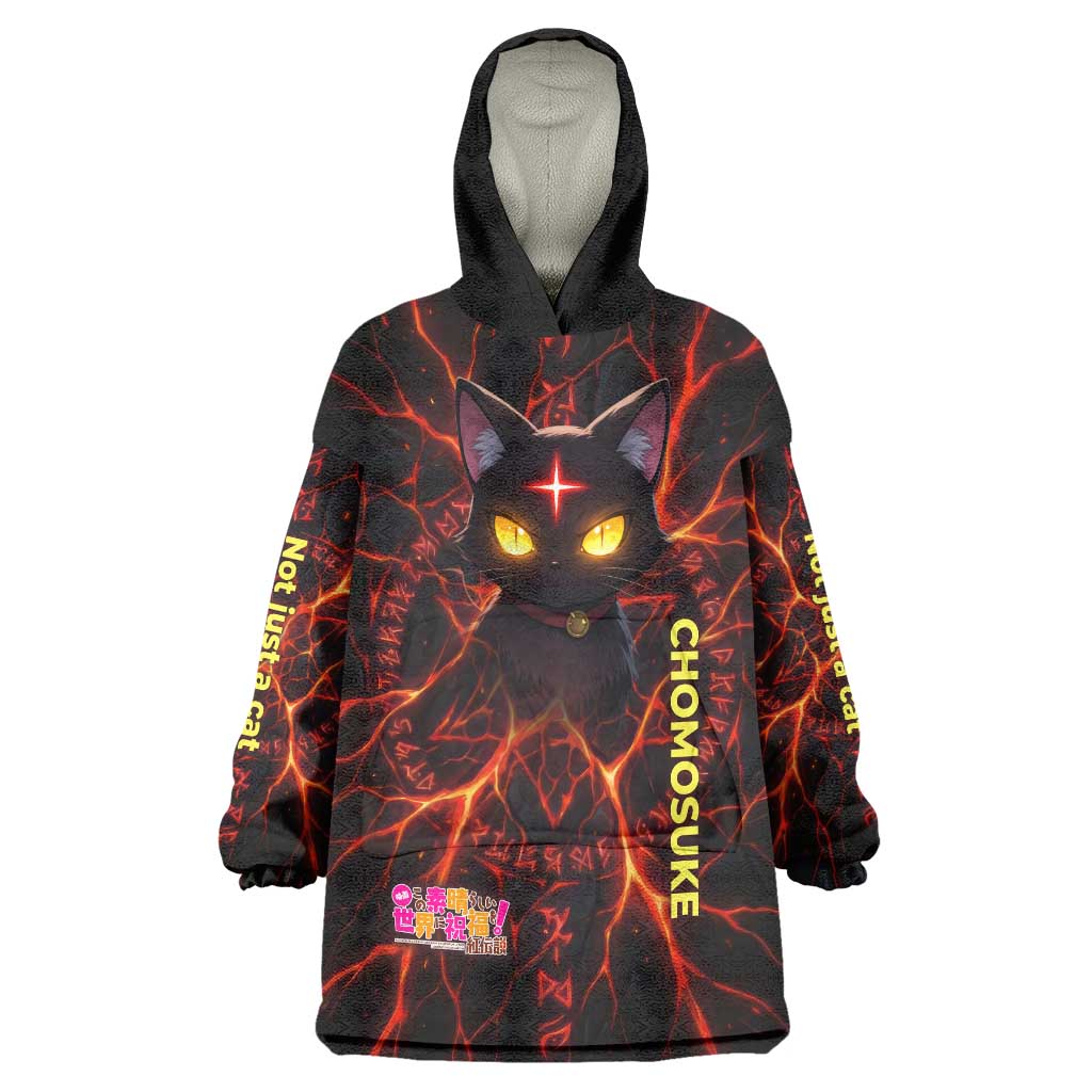 Chomosuke Demon Familiar Wearable Blanket Hoodie Infernal Rune Flame Art Style