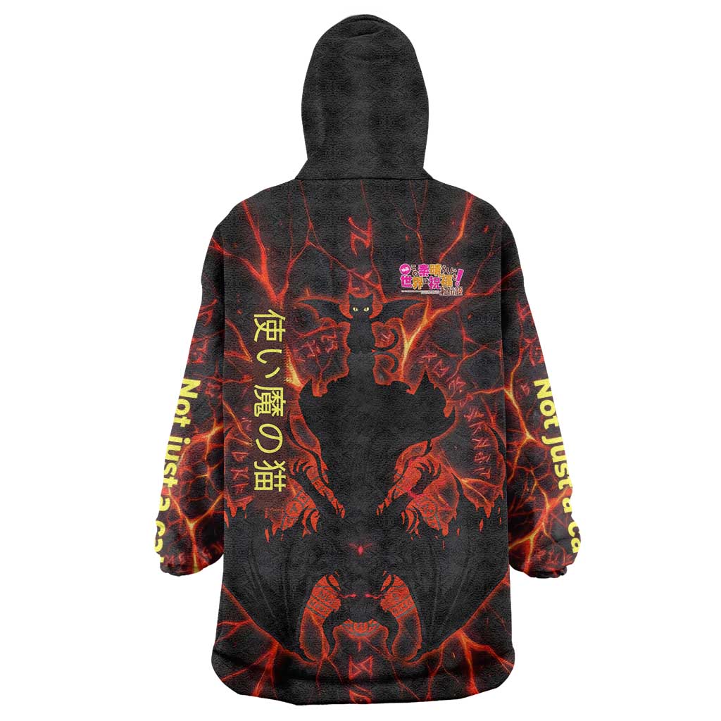 Chomosuke Demon Familiar Wearable Blanket Hoodie Infernal Rune Flame Art Style