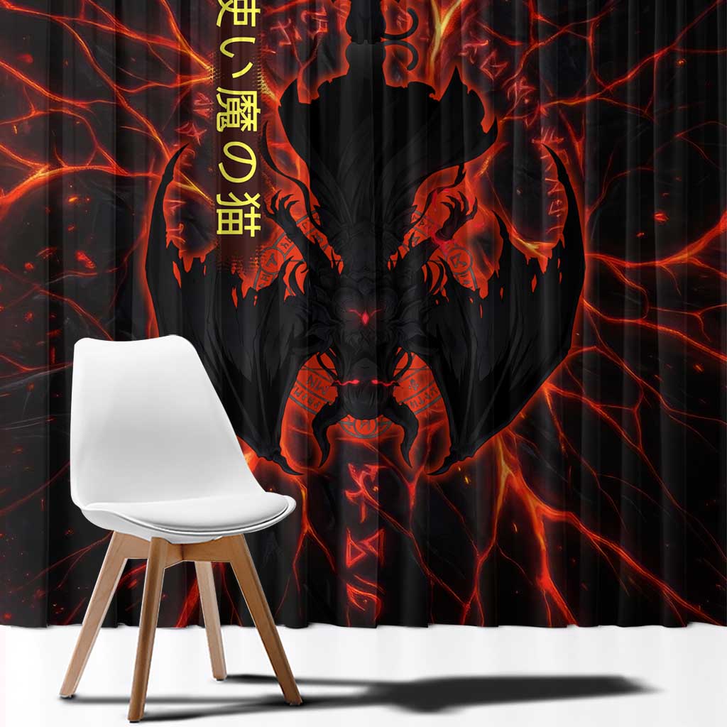 Chomosuke Demon Familiar Window Curtain Infernal Rune Flame Art Style