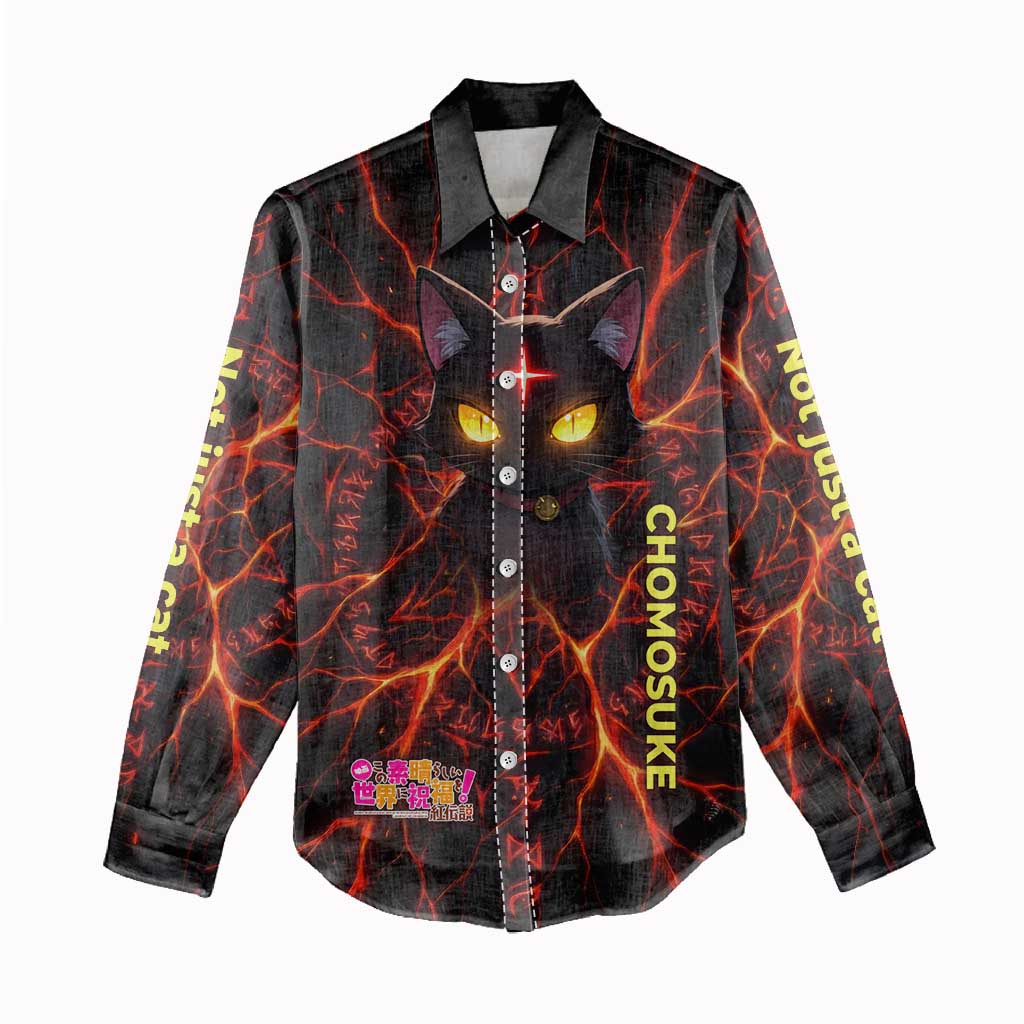 Chomosuke Demon Familiar Women Casual Shirt Infernal Rune Flame Art Style