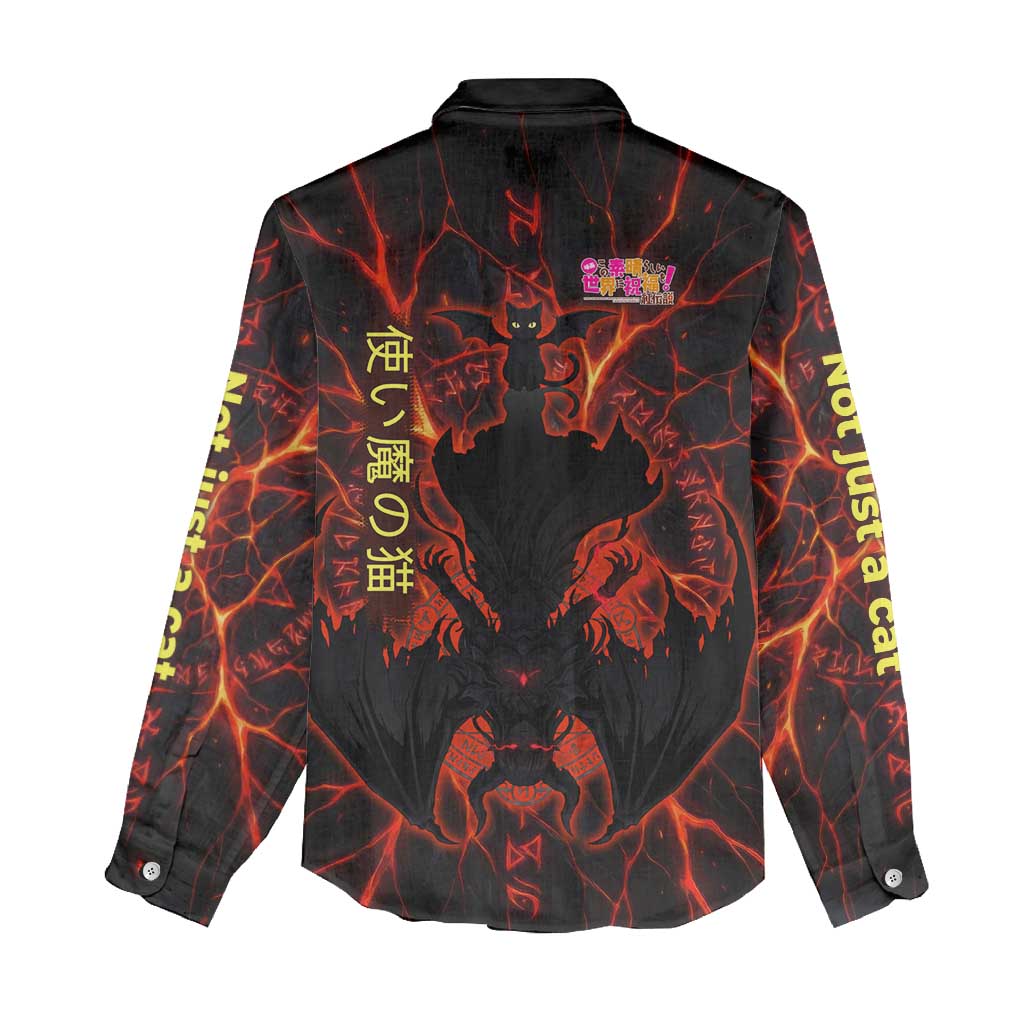 Chomosuke Demon Familiar Women Casual Shirt Infernal Rune Flame Art Style