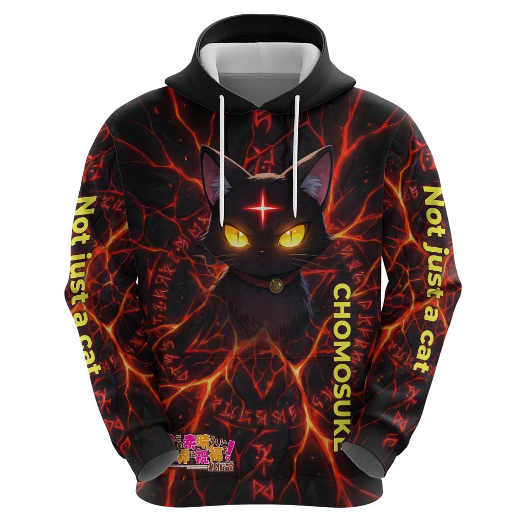Chomosuke Demon Familiar Zip Hoodie Infernal Rune Flame Art Style