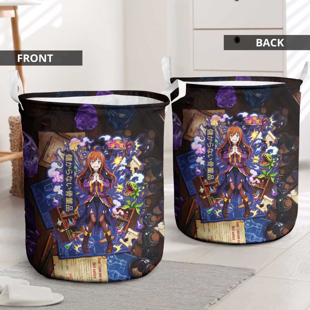 Wiz Magic Shop Laundry Basket Alchemical Fantasy Blueprint Style