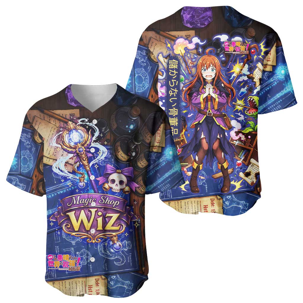 Wiz Magic Shop Baseball Jersey Alchemical Fantasy Blueprint Style