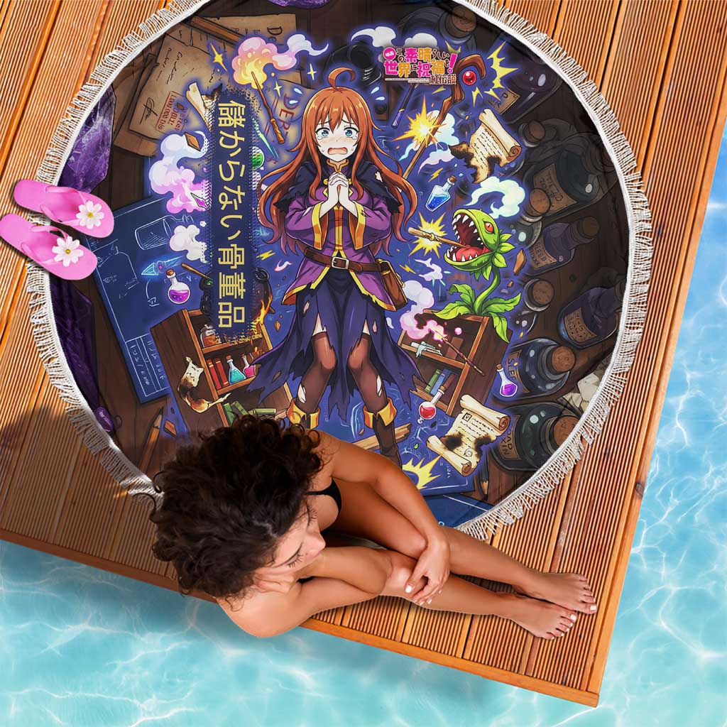 Wiz Magic Shop Beach Blanket Alchemical Fantasy Blueprint Style