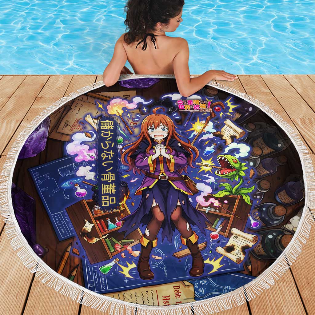 Wiz Magic Shop Beach Blanket Alchemical Fantasy Blueprint Style