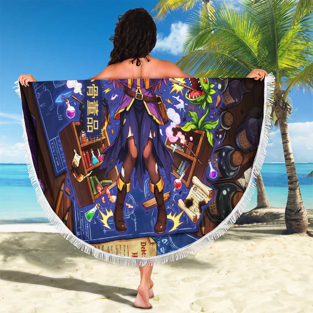 Wiz Magic Shop Beach Blanket Alchemical Fantasy Blueprint Style