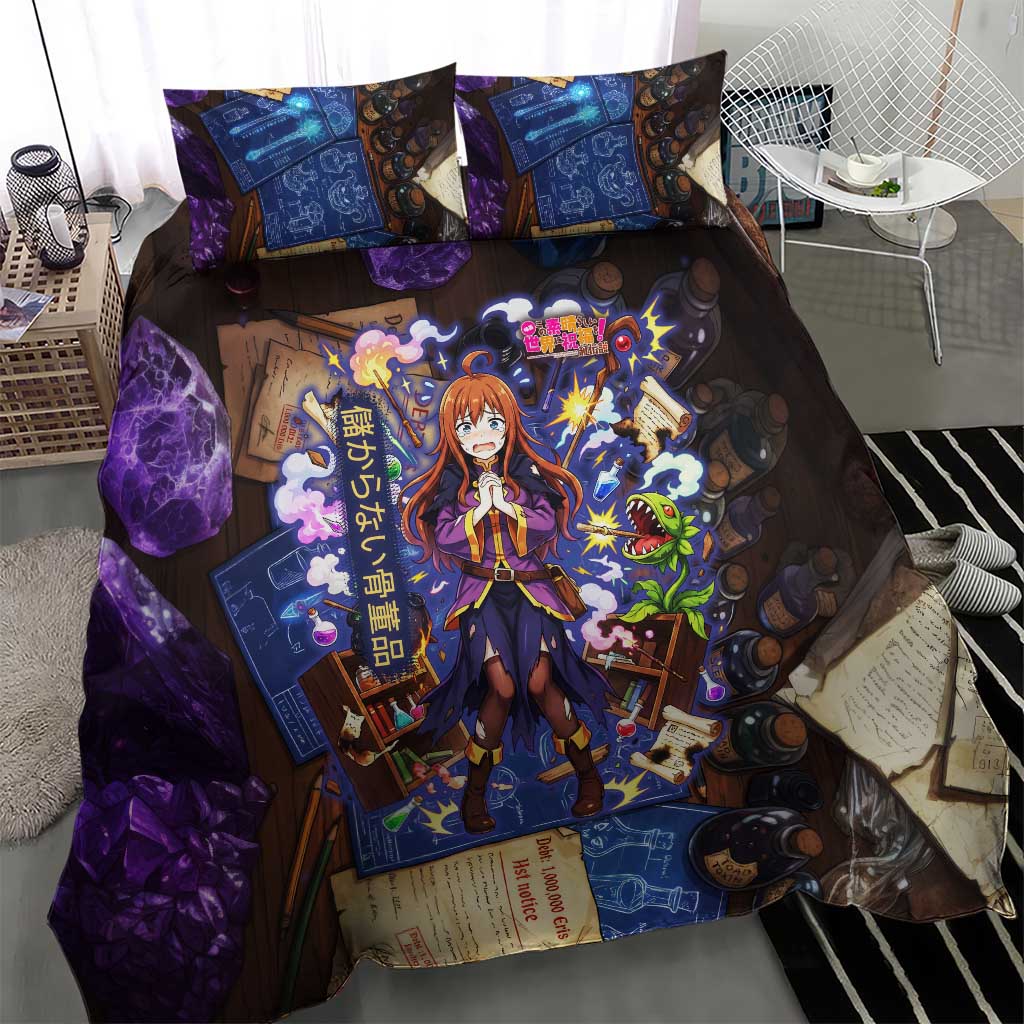 Wiz Magic Shop Bedding Set Alchemical Fantasy Blueprint Style
