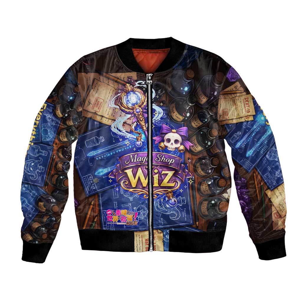 Wiz Magic Shop Bomber Jacket Alchemical Fantasy Blueprint Style