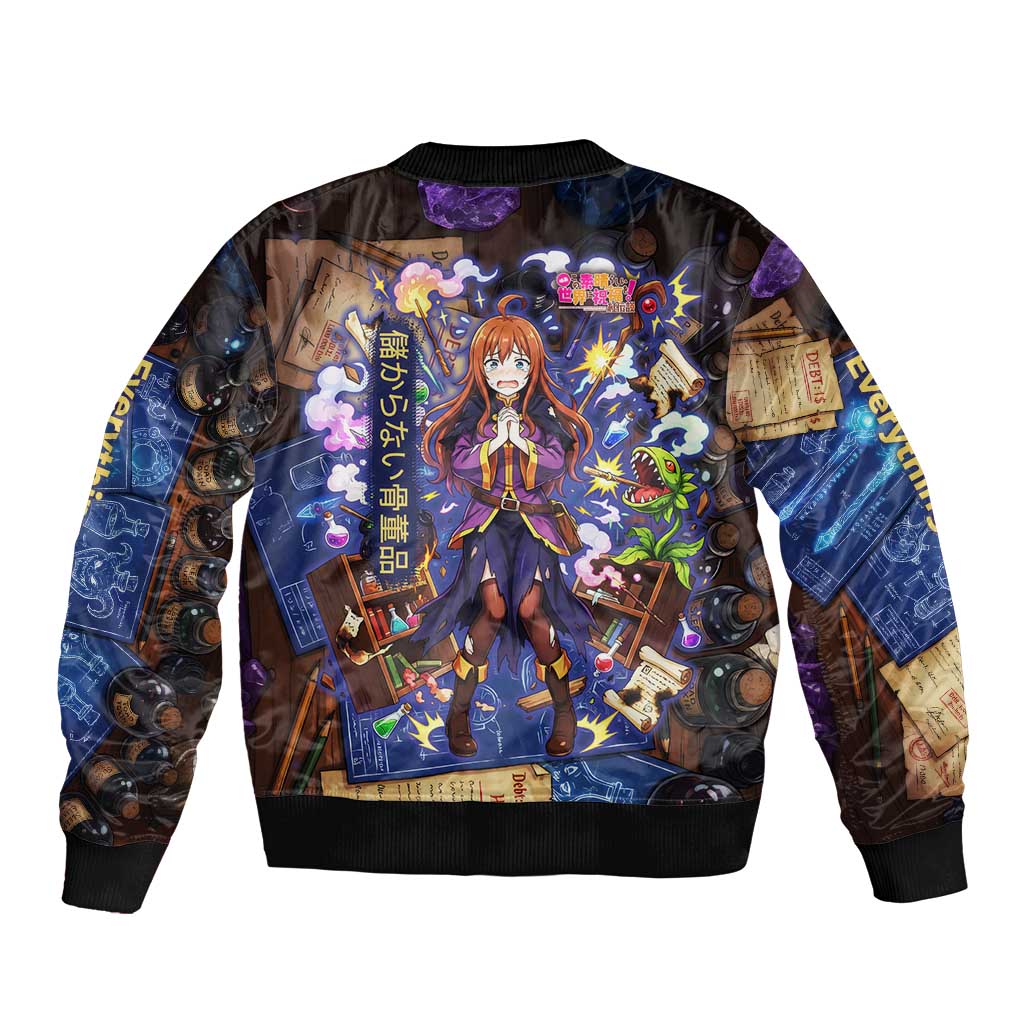 Wiz Magic Shop Bomber Jacket Alchemical Fantasy Blueprint Style