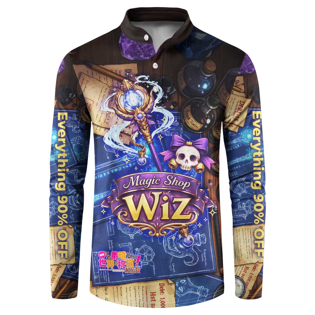 Wiz Magic Shop Button Sweatshirt Alchemical Fantasy Blueprint Style