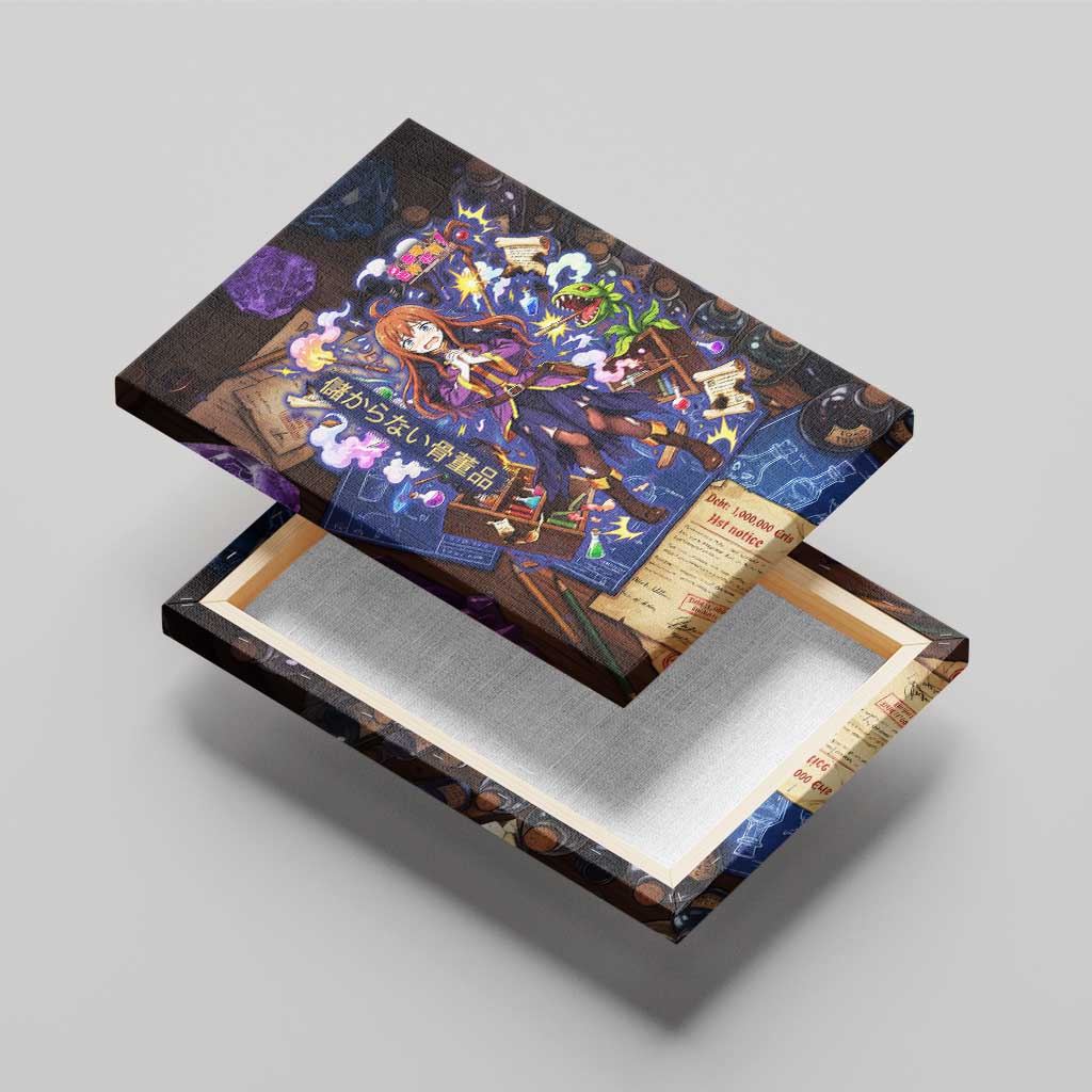 Wiz Magic Shop Canvas Wall Art Alchemical Fantasy Blueprint Style