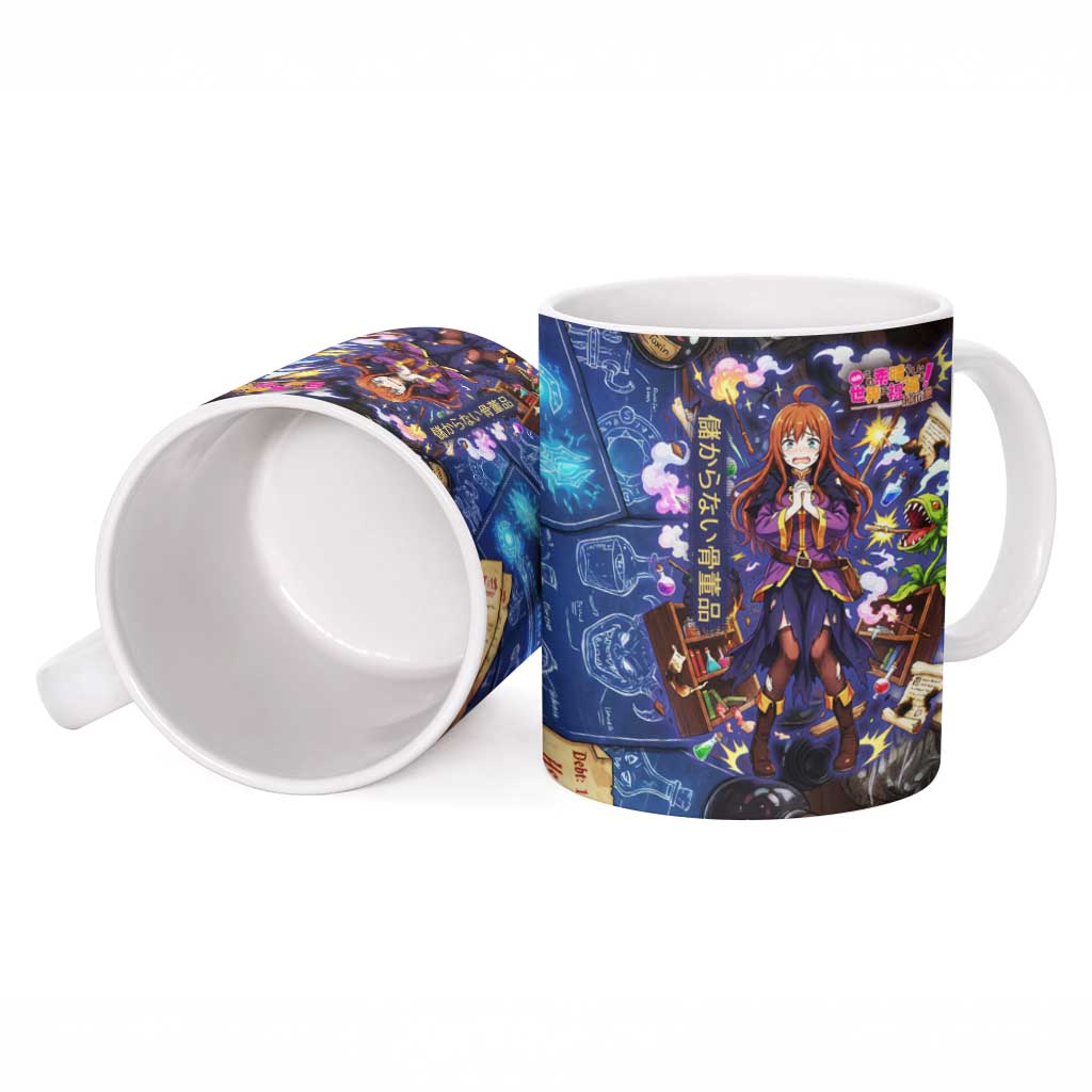 Wiz Magic Shop Ceramic Mug Alchemical Fantasy Blueprint Style