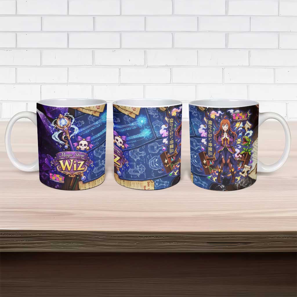 Wiz Magic Shop Ceramic Mug Alchemical Fantasy Blueprint Style