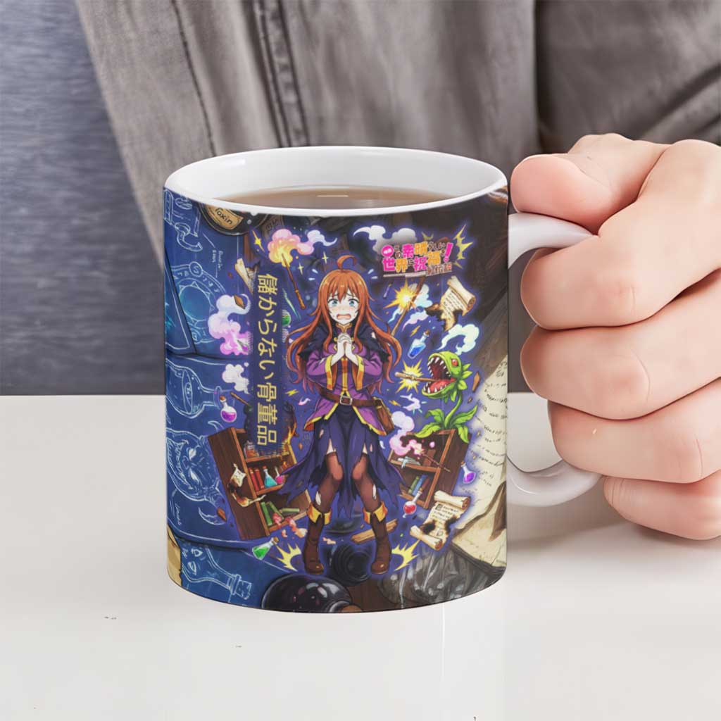 Wiz Magic Shop Ceramic Mug Alchemical Fantasy Blueprint Style