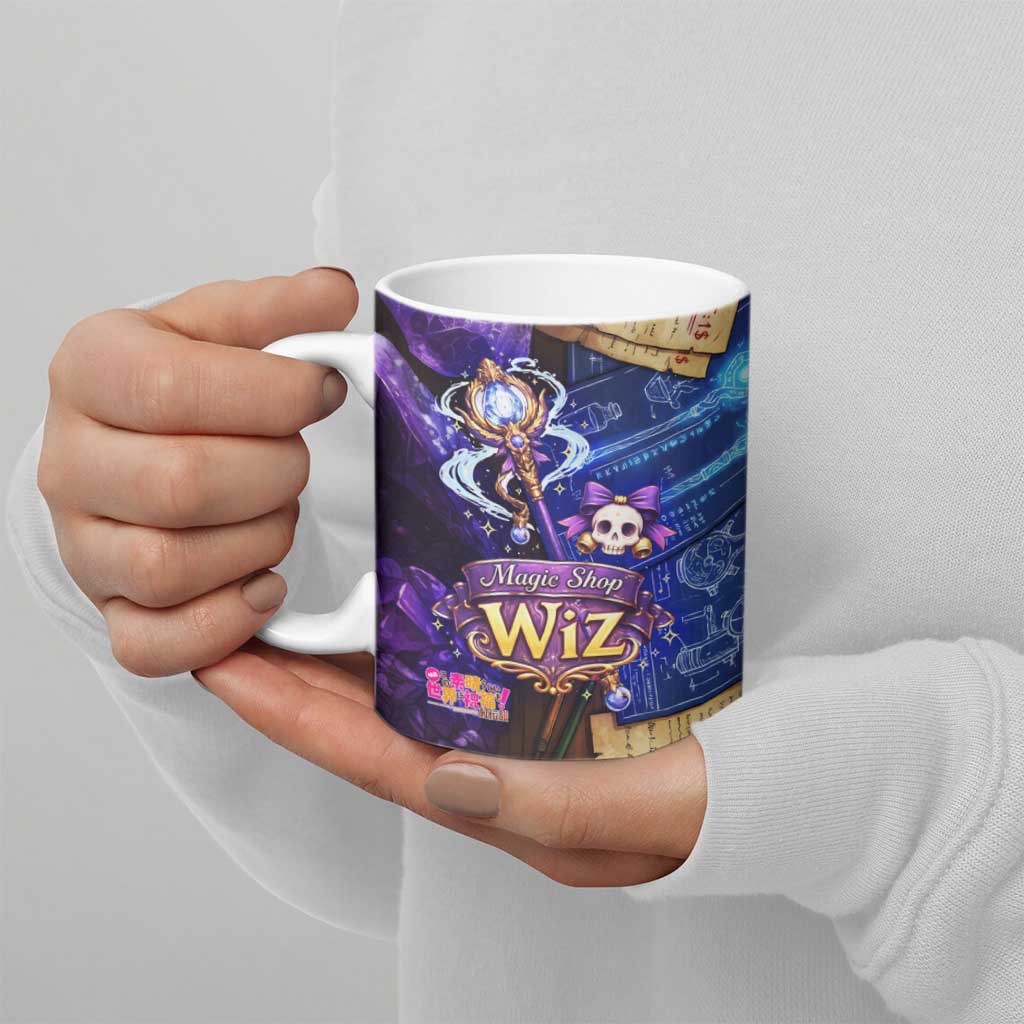 Wiz Magic Shop Ceramic Mug Alchemical Fantasy Blueprint Style
