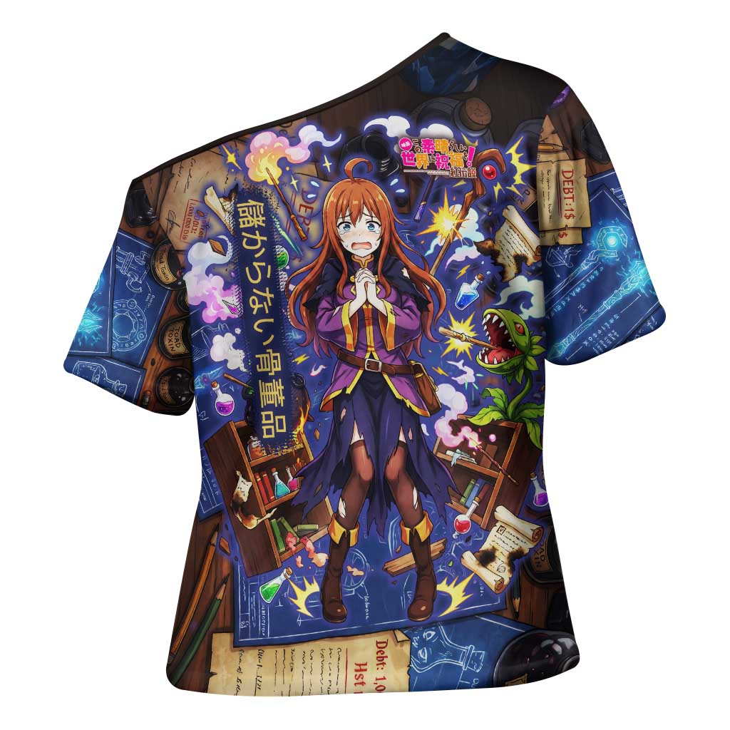 Wiz Magic Shop Cross Shoulder Shirt Alchemical Fantasy Blueprint Style