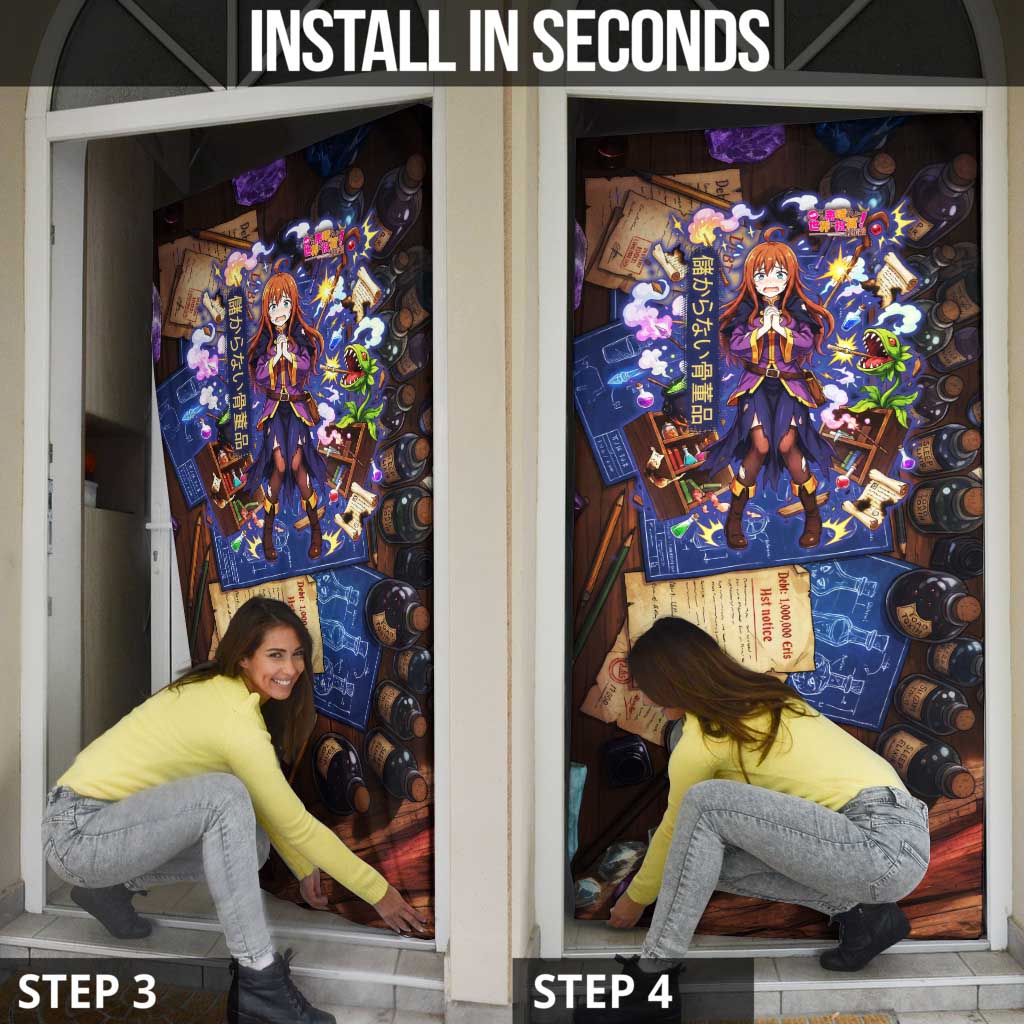 Wiz Magic Shop Door Cover Alchemical Fantasy Blueprint Style