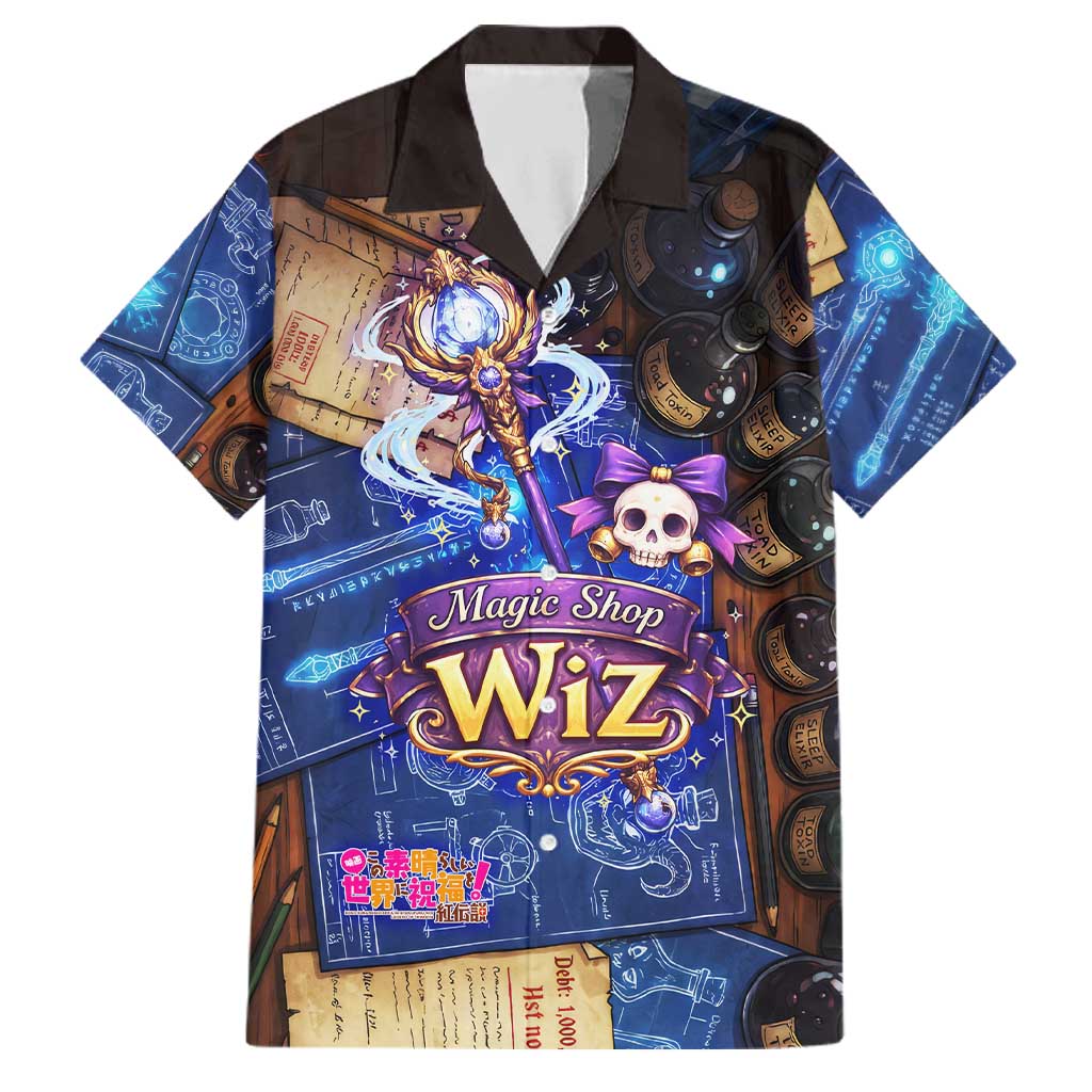 Wiz Magic Shop Family Matching Off Shoulder Short Dress and Hawaiian Shirt Alchemical Fantasy Blueprint Style