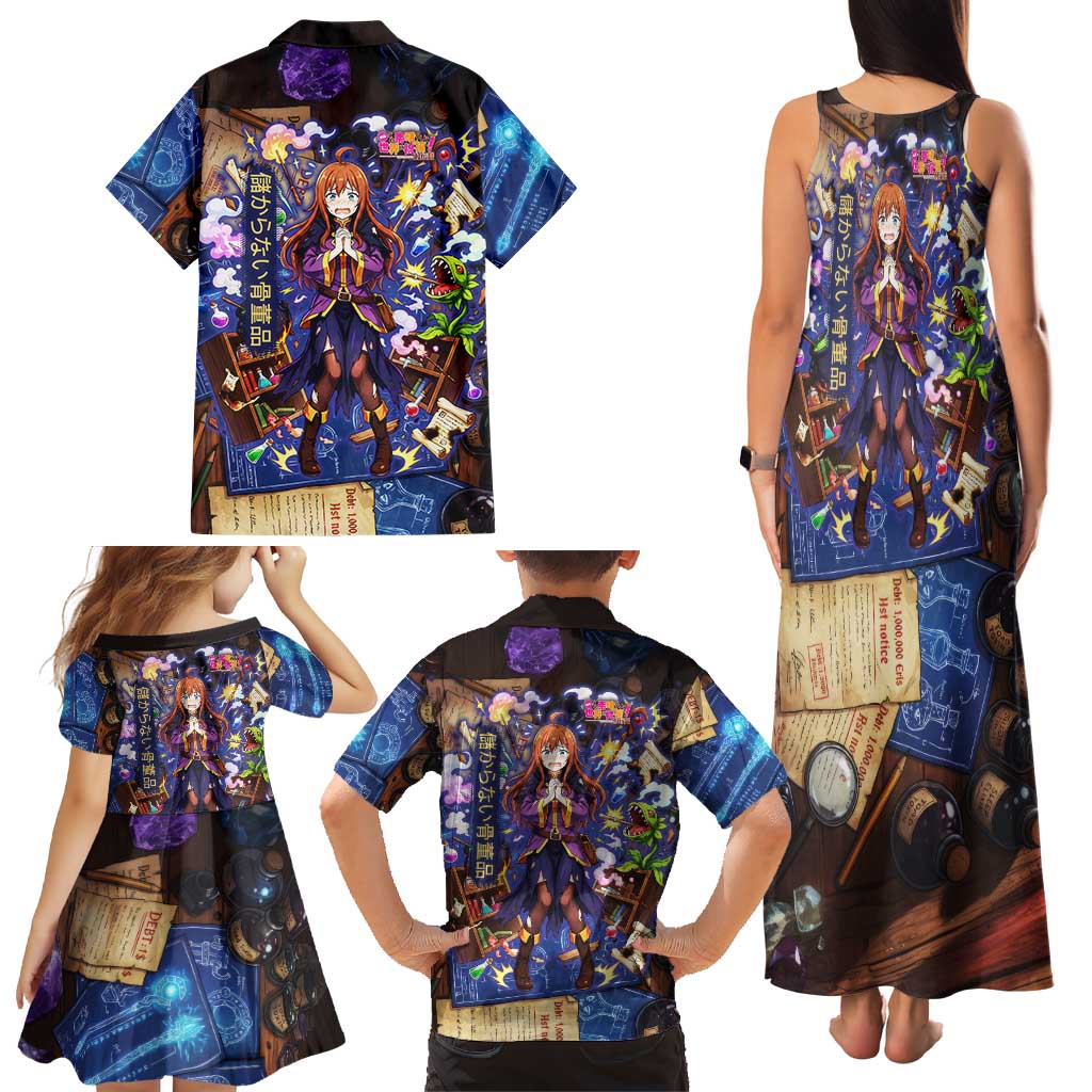 Wiz Magic Shop Family Matching Tank Maxi Dress and Hawaiian Shirt Alchemical Fantasy Blueprint Style