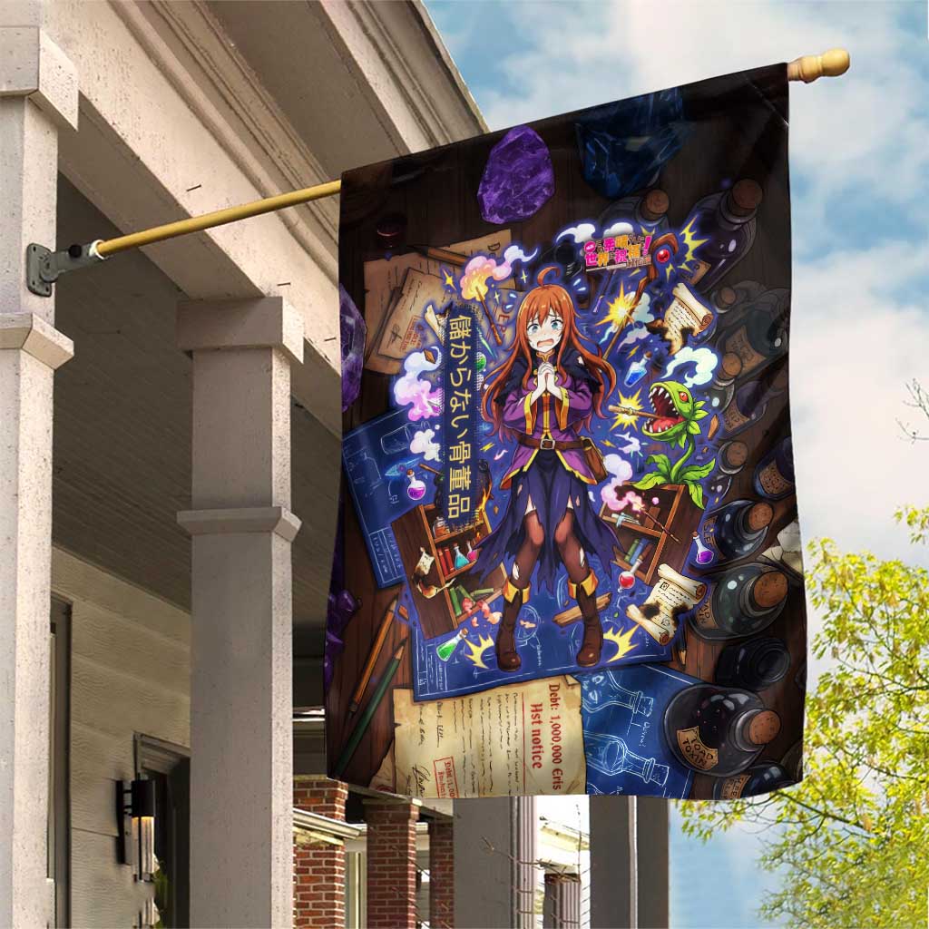 Wiz Magic Shop Garden Flag Alchemical Fantasy Blueprint Style