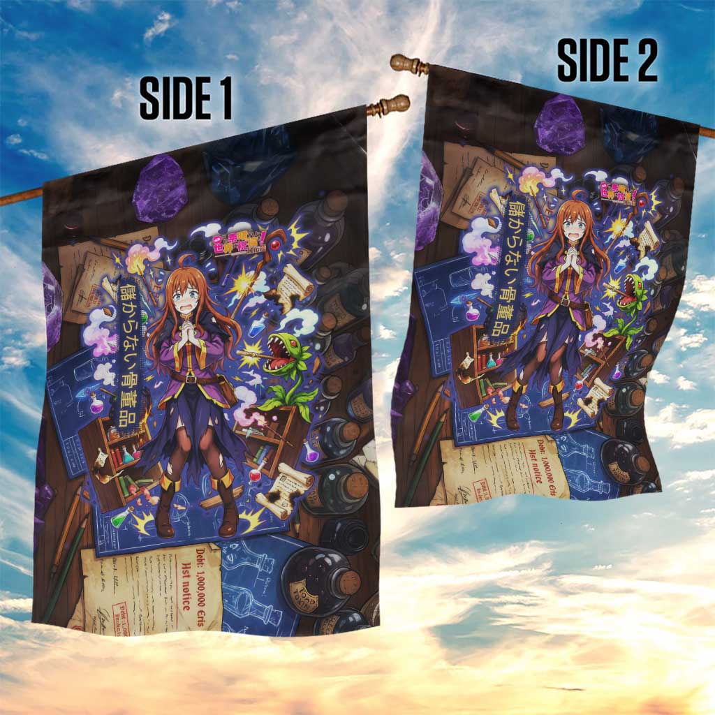 Wiz Magic Shop Garden Flag Alchemical Fantasy Blueprint Style