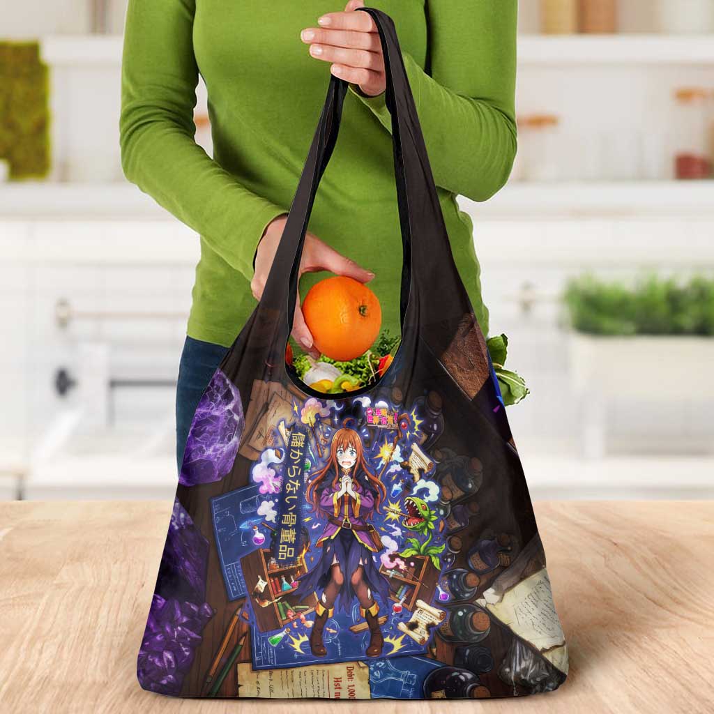 Wiz Magic Shop Grocery Bag Alchemical Fantasy Blueprint Style