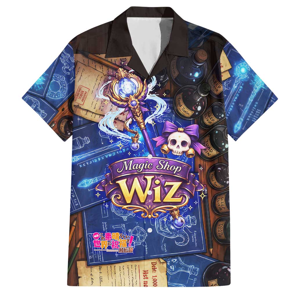 Wiz Magic Shop Hawaiian Shirt Alchemical Fantasy Blueprint Style
