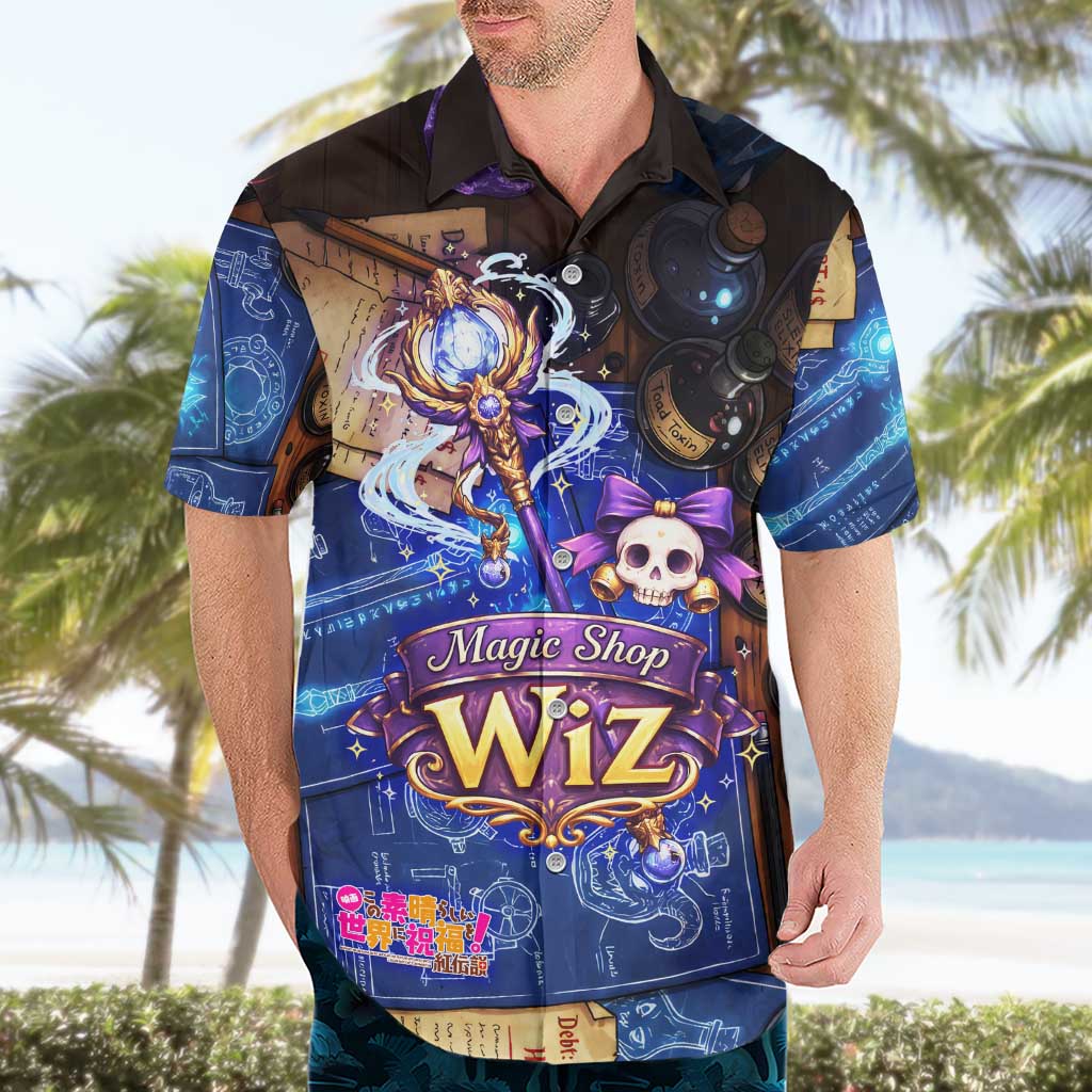 Wiz Magic Shop Hawaiian Shirt Alchemical Fantasy Blueprint Style