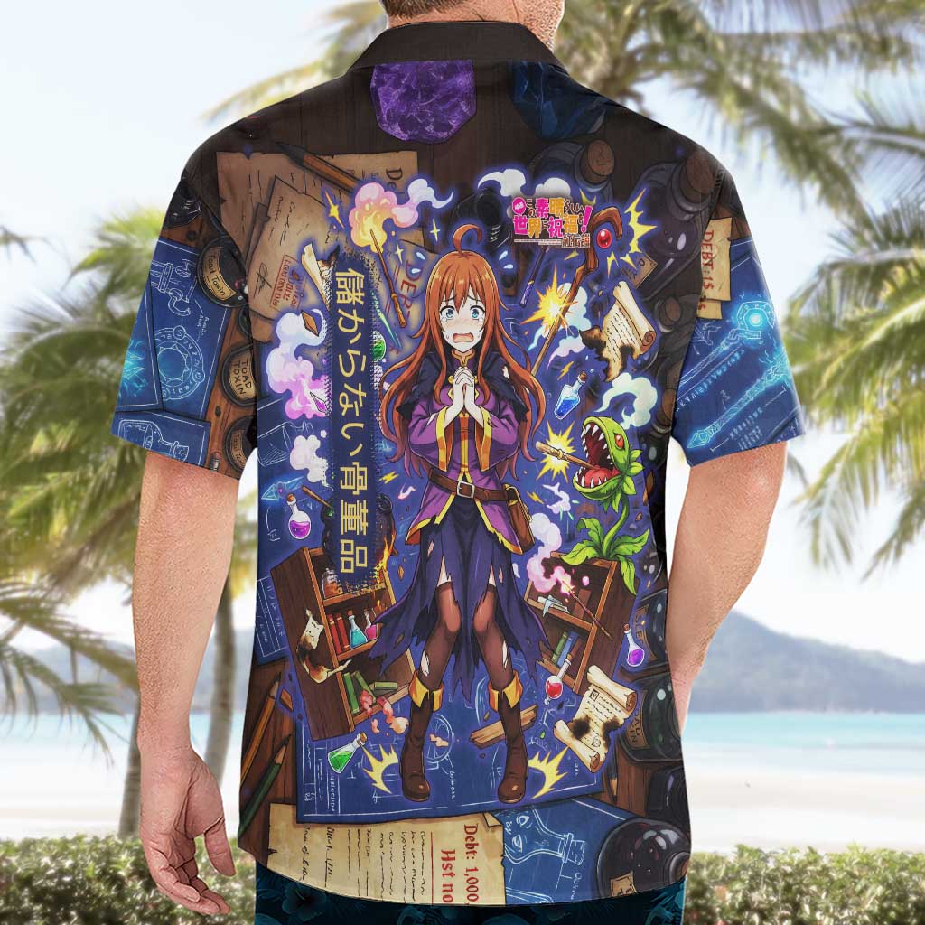 Wiz Magic Shop Hawaiian Shirt Alchemical Fantasy Blueprint Style