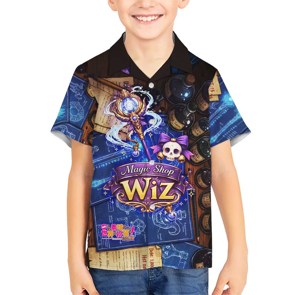 Wiz Magic Shop Hawaiian Shirt Alchemical Fantasy Blueprint Style