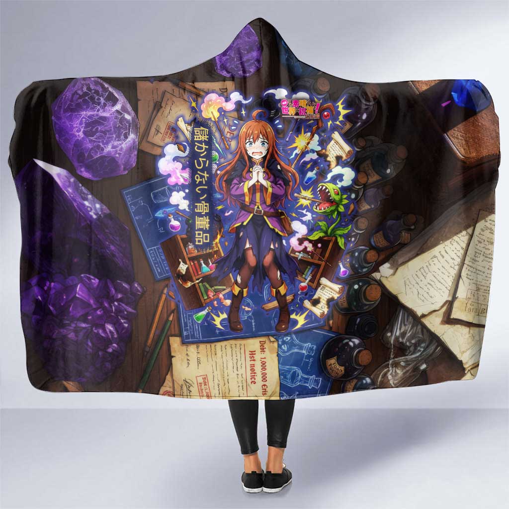 Wiz Magic Shop Hooded Blanket Alchemical Fantasy Blueprint Style