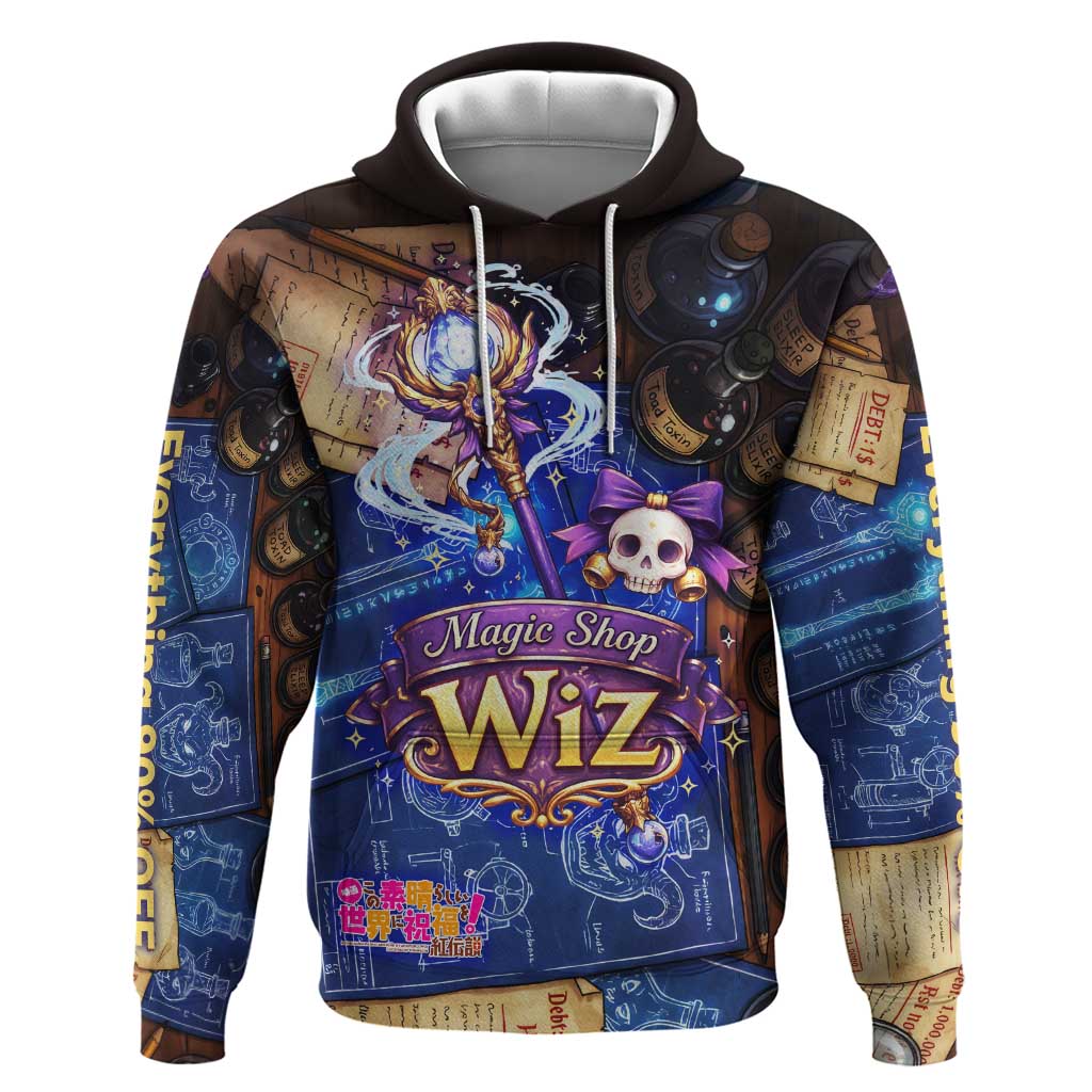 Wiz Magic Shop Hoodie Alchemical Fantasy Blueprint Style