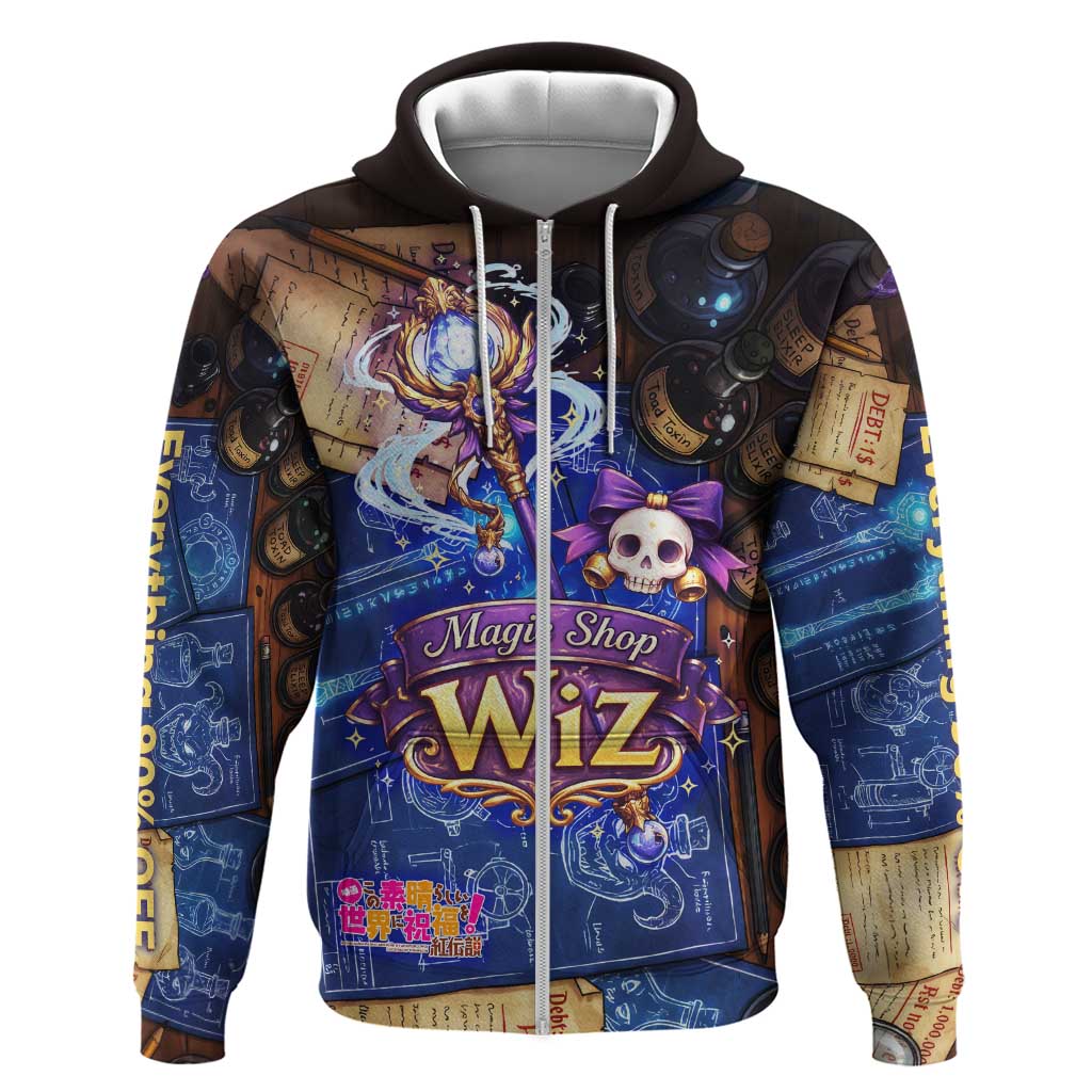 Wiz Magic Shop Hoodie Alchemical Fantasy Blueprint Style