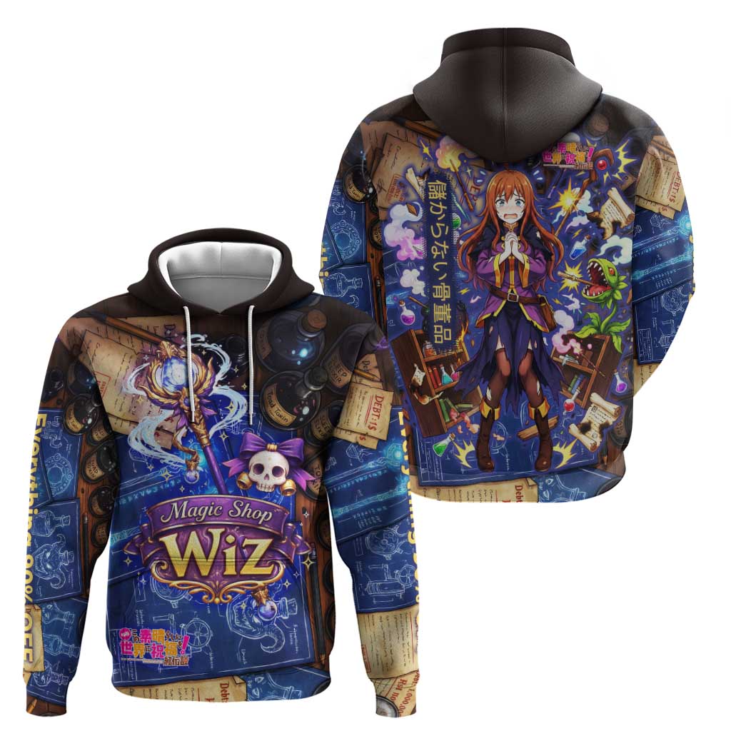 Wiz Magic Shop Hoodie Alchemical Fantasy Blueprint Style