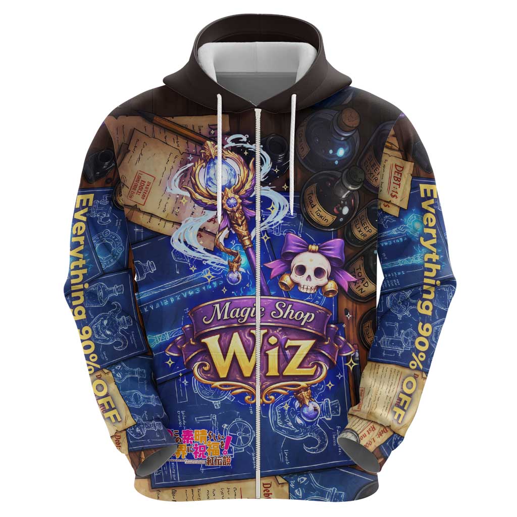 Wiz Magic Shop Hoodie Alchemical Fantasy Blueprint Style