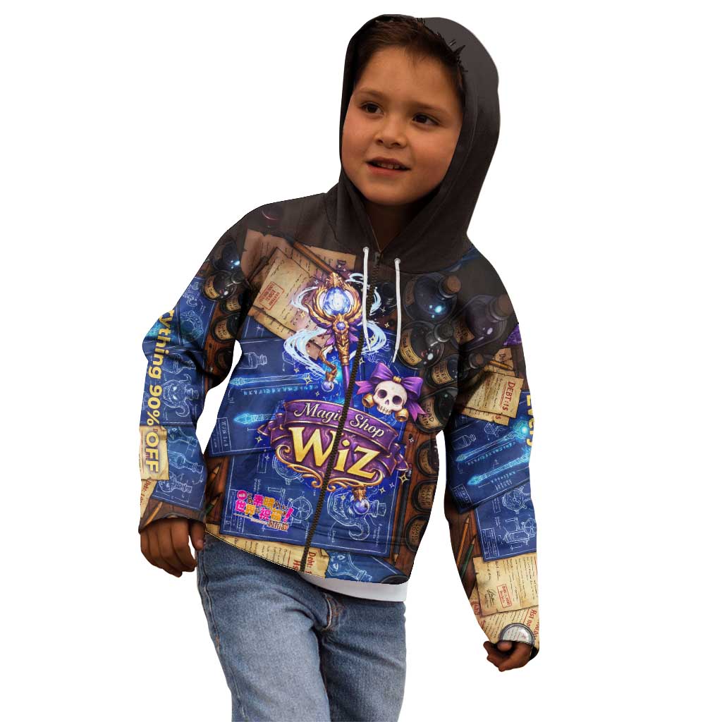 Wiz Magic Shop Kid Hoodie Alchemical Fantasy Blueprint Style