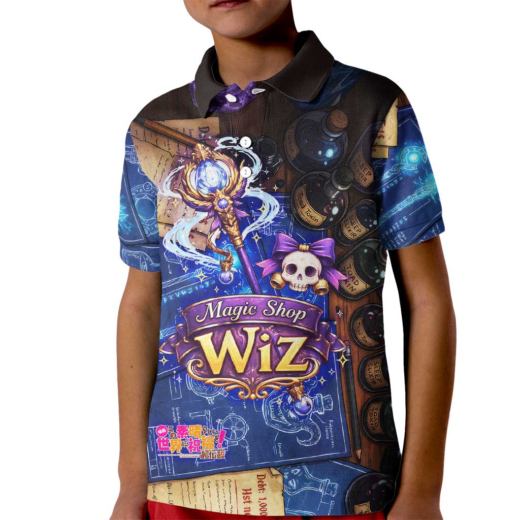Wiz Magic Shop Kid Polo Shirt Alchemical Fantasy Blueprint Style