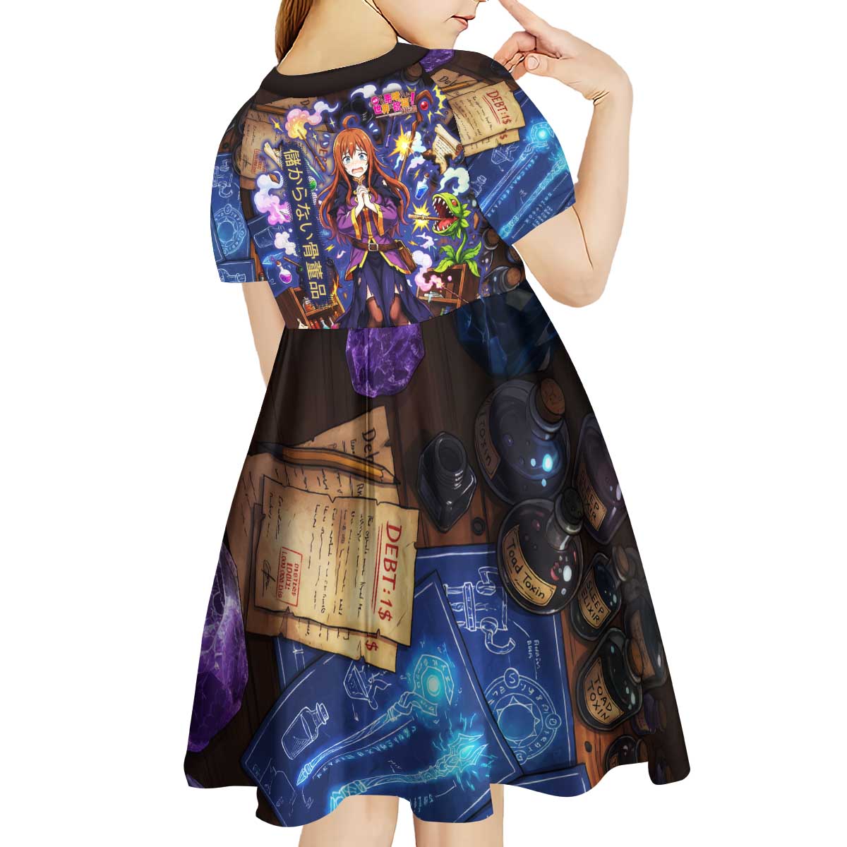 Wiz Magic Shop Kid Short Sleeve Dress Alchemical Fantasy Blueprint Style