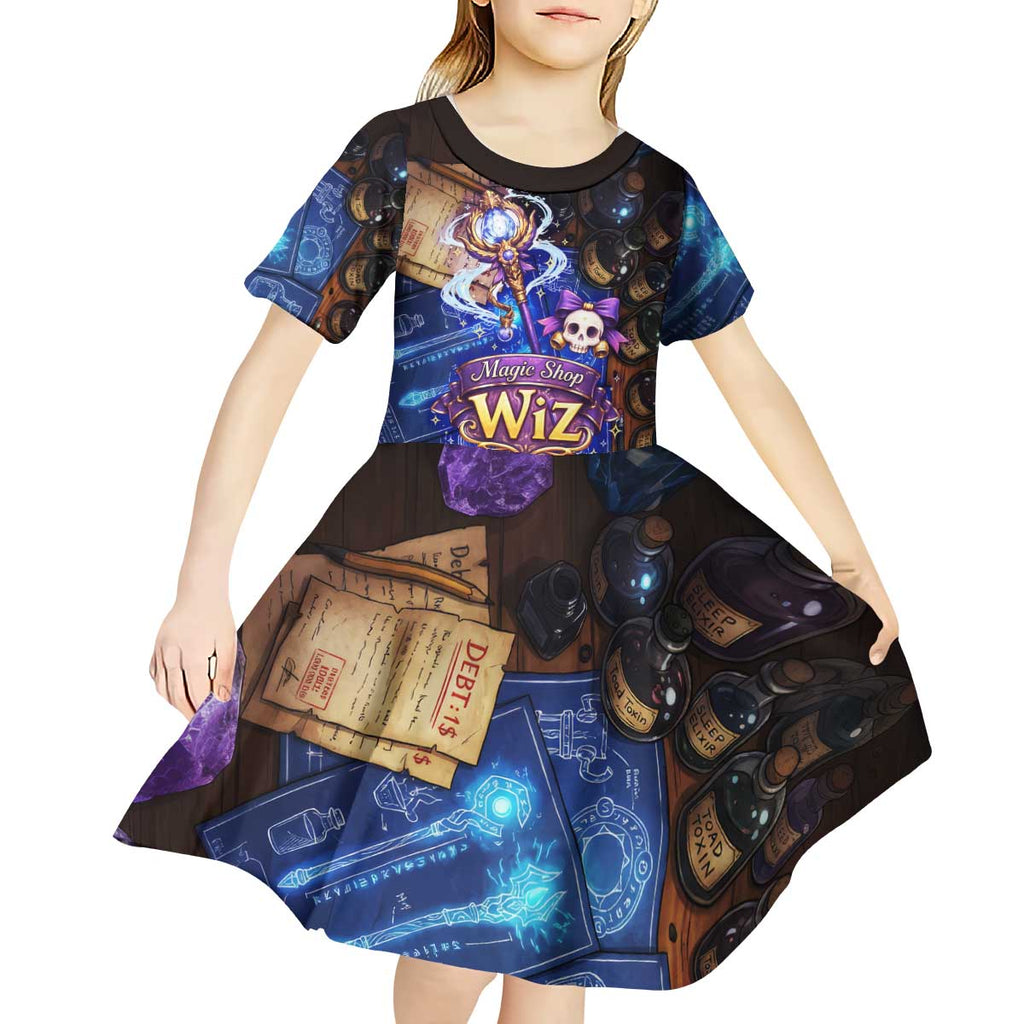 Wiz Magic Shop Kid Short Sleeve Dress Alchemical Fantasy Blueprint Style