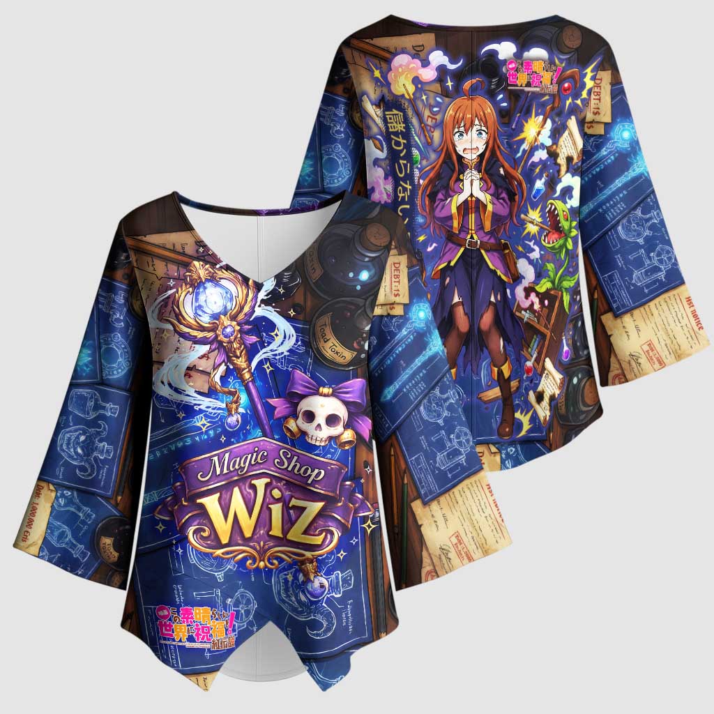 Wiz Magic Shop Kimono Sleeve Blouse Alchemical Fantasy Blueprint Style