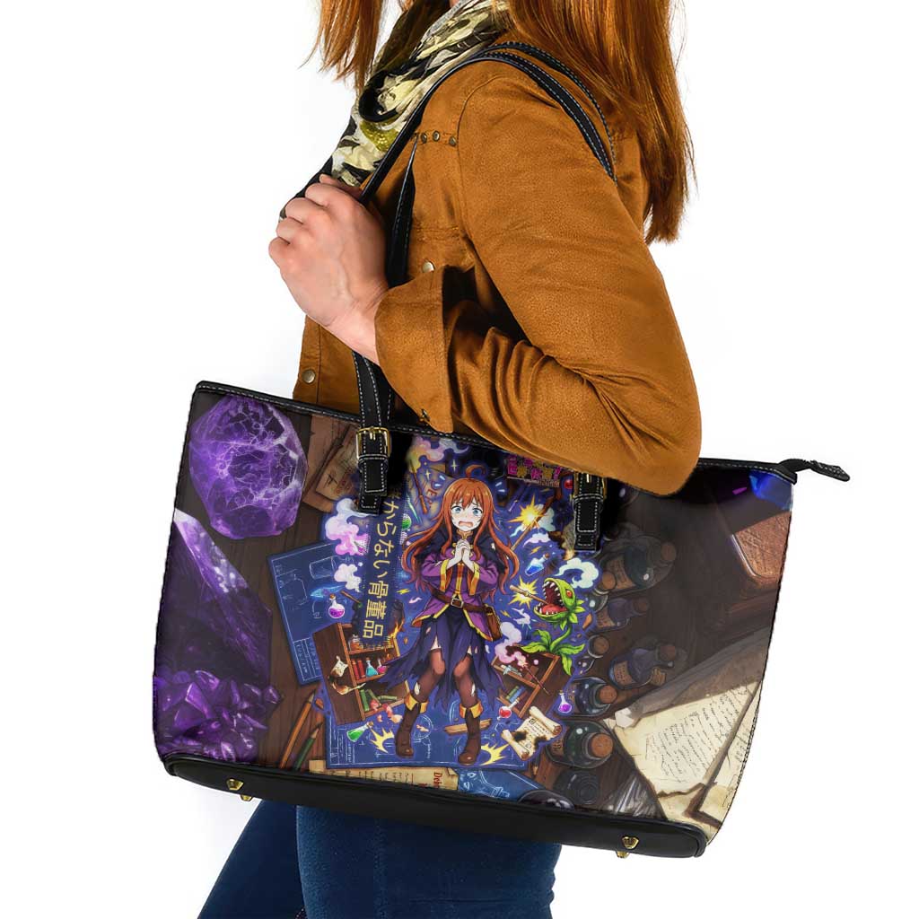 Wiz Magic Shop Leather Tote Bag Alchemical Fantasy Blueprint Style